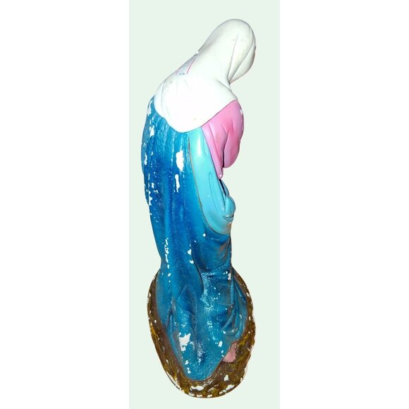 Vintage Nativity Scene Figurines Set Joseph Mary Shepherd Hand-Painted Chalkware - Picture 9 of 14